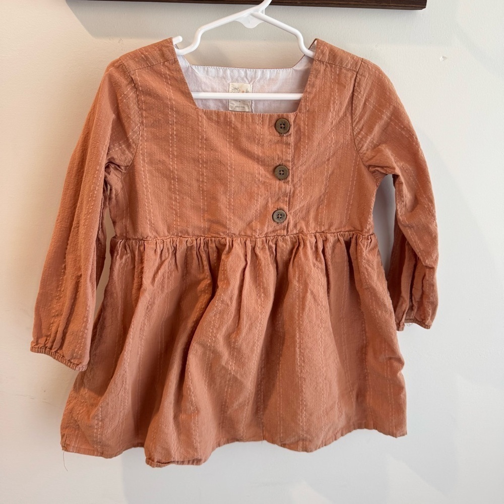 Ellie +‎ H Cotton Elowen Dress in Pumpkin Stripe 4T